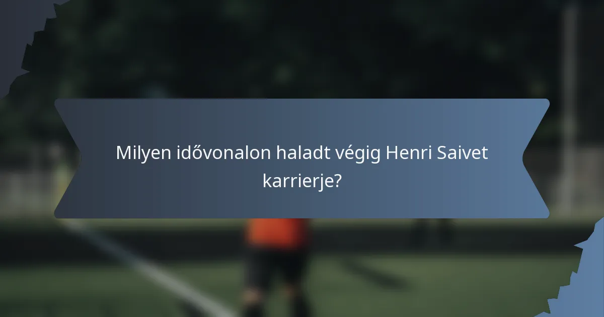 Milyen idővonalon haladt végig Henri Saivet karrierje?